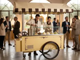 Servicio completo de carrito de helados para eventos en Málaga: montaje, atención y recogida incluidos